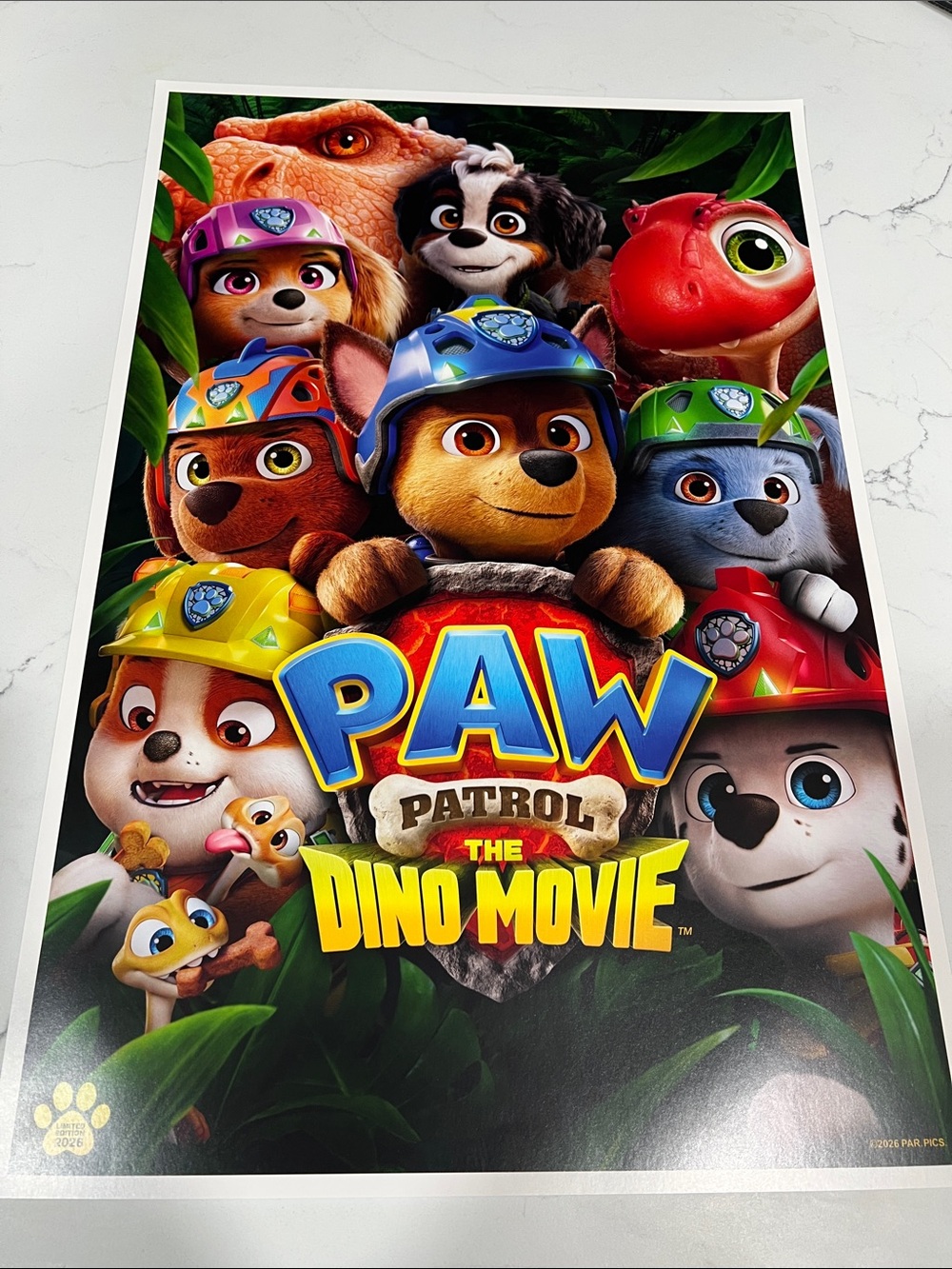 Paw Patrol The Dino Movie - Limited Edition Poster 12 x 18 inches